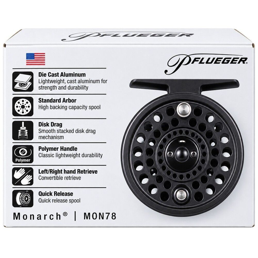 Pflueger Monarch MON78 Fly Fishing Reel Size 7/8 Quick Release Die Cast Aluminum